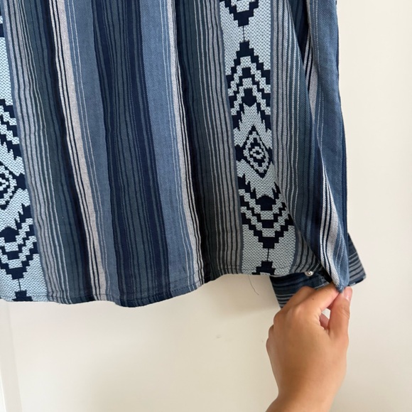 Wrangler Retro large Coastal Cowgirl Aztec Southwestern Cotton Snap button shirt - Picture 14 of 16